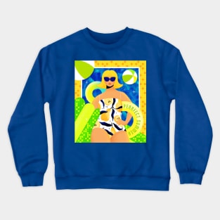 Pool party with the pearfect summer girl Crewneck Sweatshirt